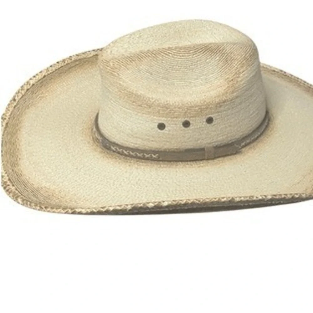 Cody‎ James 20X Natural Palm Leaf Straw Cowboy Hat 7 5/8 Ponderosa Western Hat